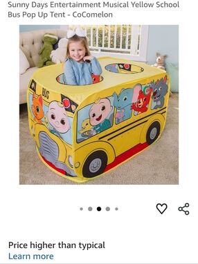 CoComelon Pop Up Yellow School Bus Play Tent for Kids